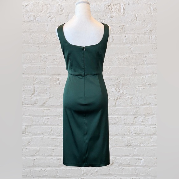 Donna Rico Army Green Satin Halter Dress Size 8 Prom Homecoming Classy Sexy - Picture 2 of 7